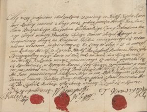 Kulesza kwituje Kruszyńskim z długu na Polskim Konopacie 1714 rok