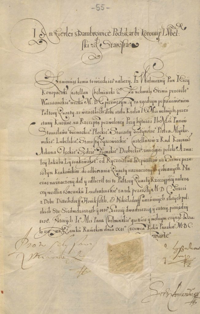 Jan Firlej kwituje Konopackiego z kwarty w roku 1604