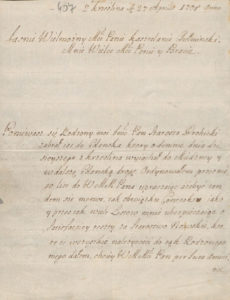 Ponaglenie zapłaty za dzierżawę starostwa Nowskiego 1705 rok