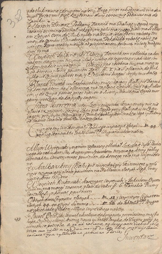 Wyrwa spis zagrodników w 1706 roku