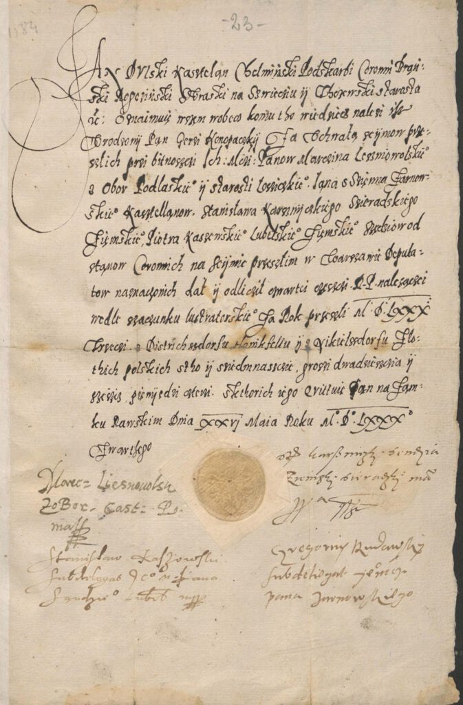 Kwarta Konopackiego z dóbr Rzeczypospolitej za 1583 rok