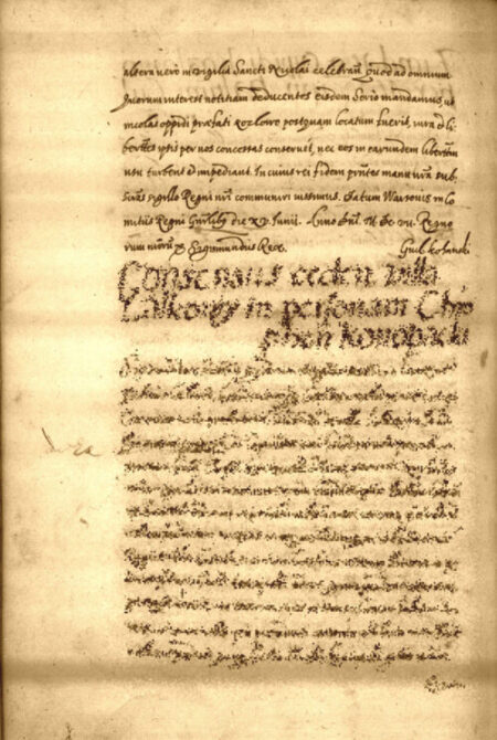1607 Król Zygmunt przywilej potwierdzający fundację Wsi Kozłowo