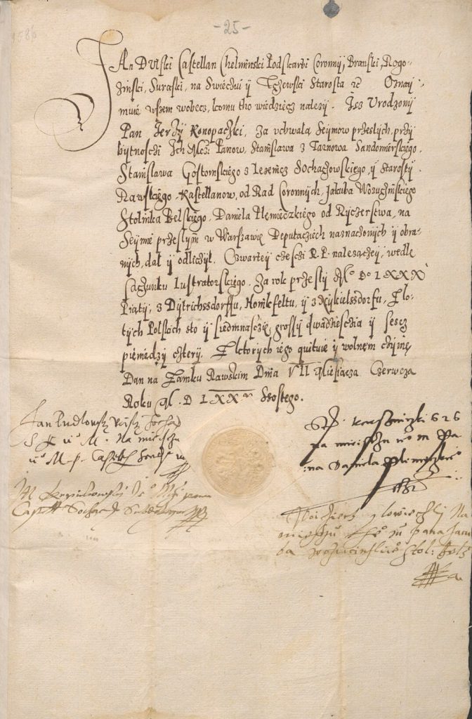 Kwarta za dobra kwidzyńskie 1585 roku