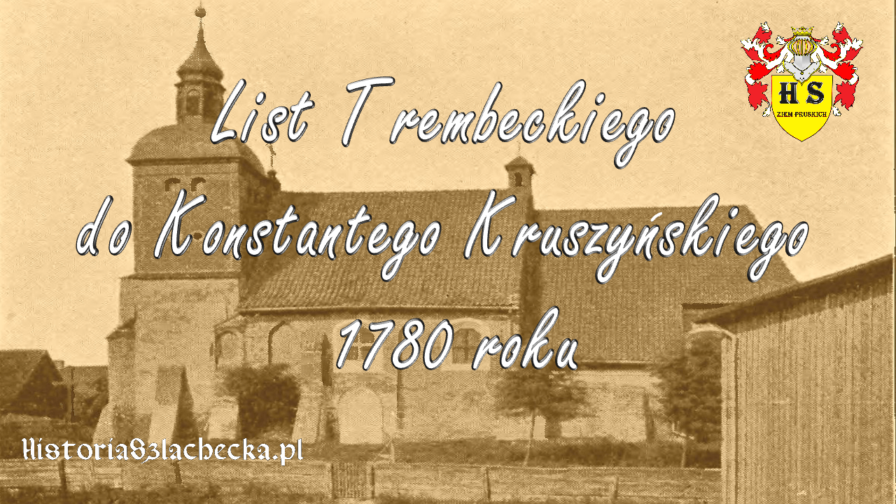 List Trembeckiego do Konstantego Kruszyńskiego 1780 roku