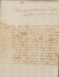 Pudłowski do Butlera w sprawie spłaty starostwa Nowskiego 1701 rok