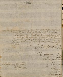 Monit w sprawie zapłaty za Starostwo Nowskie 1701 roku