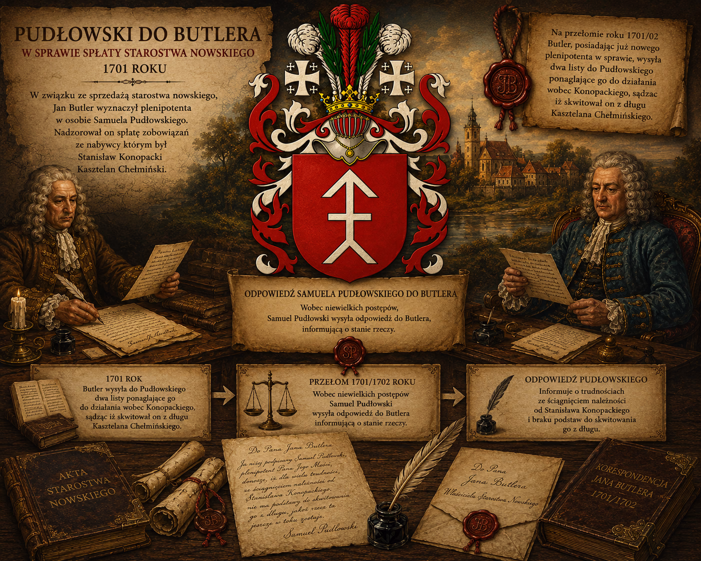 Pudłowski do Butlera w sprawie spłaty starostwa Nowskiego 1701 rok