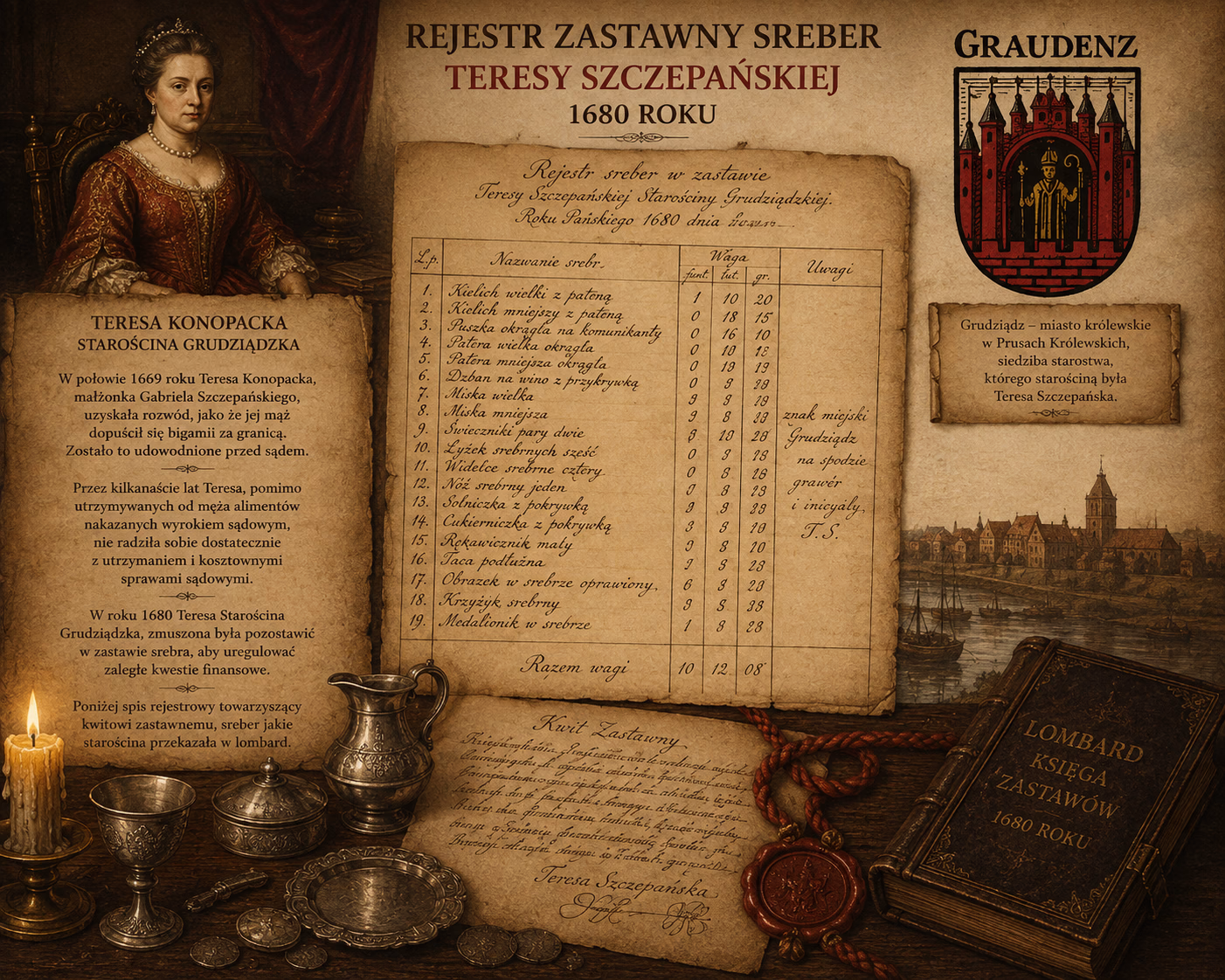 Rejestr zastawny sreber Teresy Szczepańskiej 1680 roku