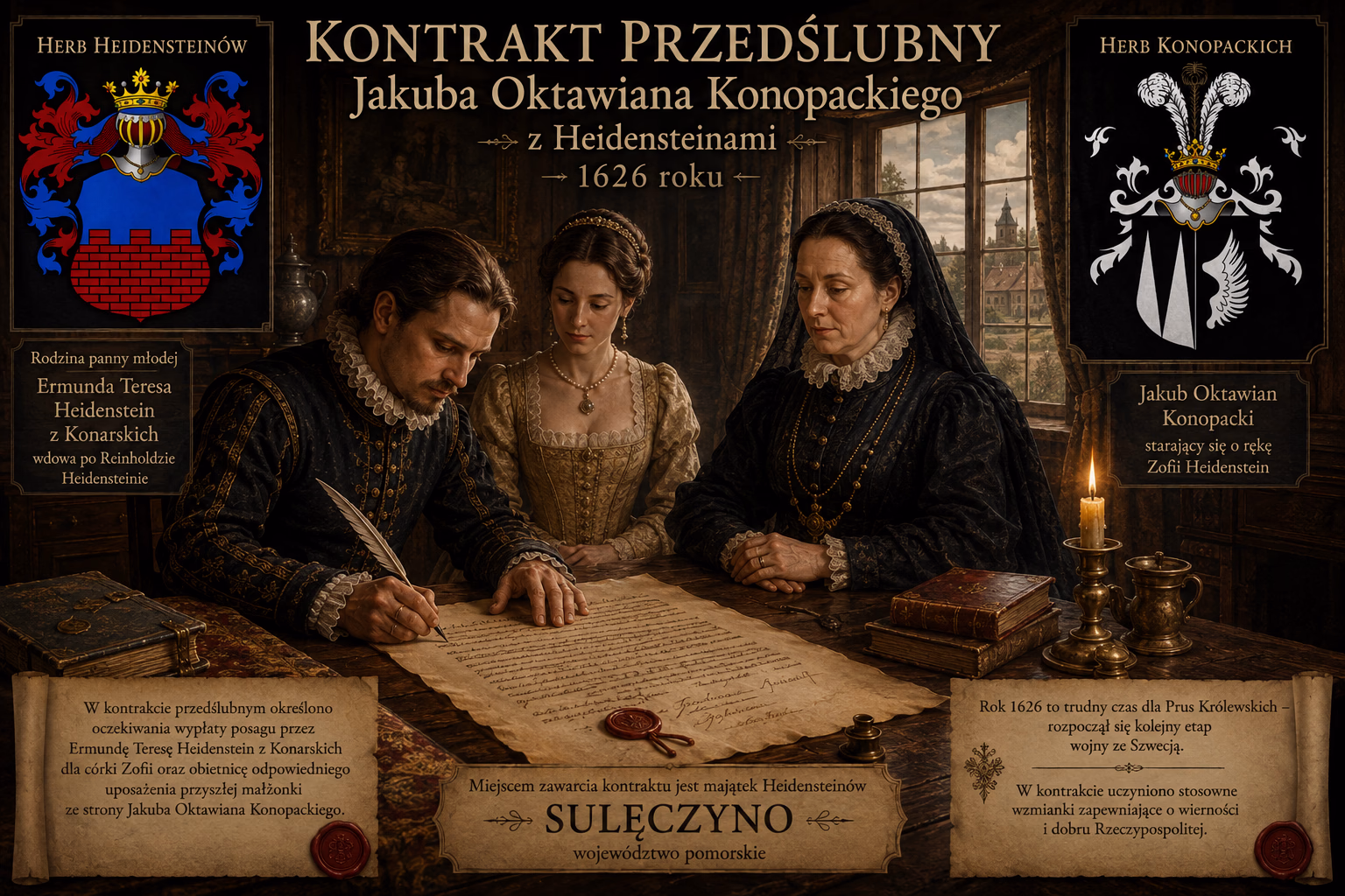 Kontrakt przedślubny Jakuba Oktawiana z Heidensteinami 1626 roku