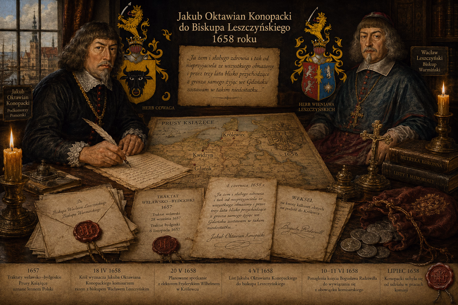 Jakub Oktawian do Biskupa Leszczyńskiego 1658 roku