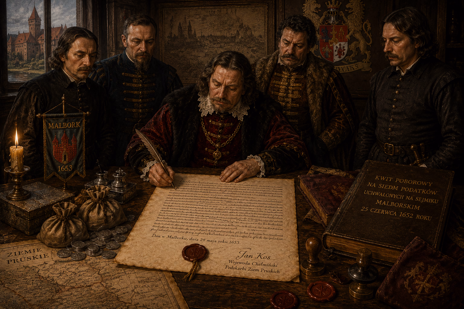 Wojewoda Chełmiński kwituje pobory sejmikowe 1653 roku
