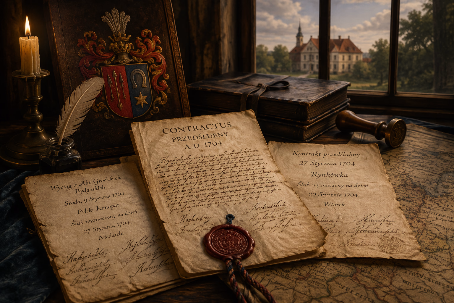 Kontrakt przedślubny Konopaccy Kruszyńscy 1704 rok